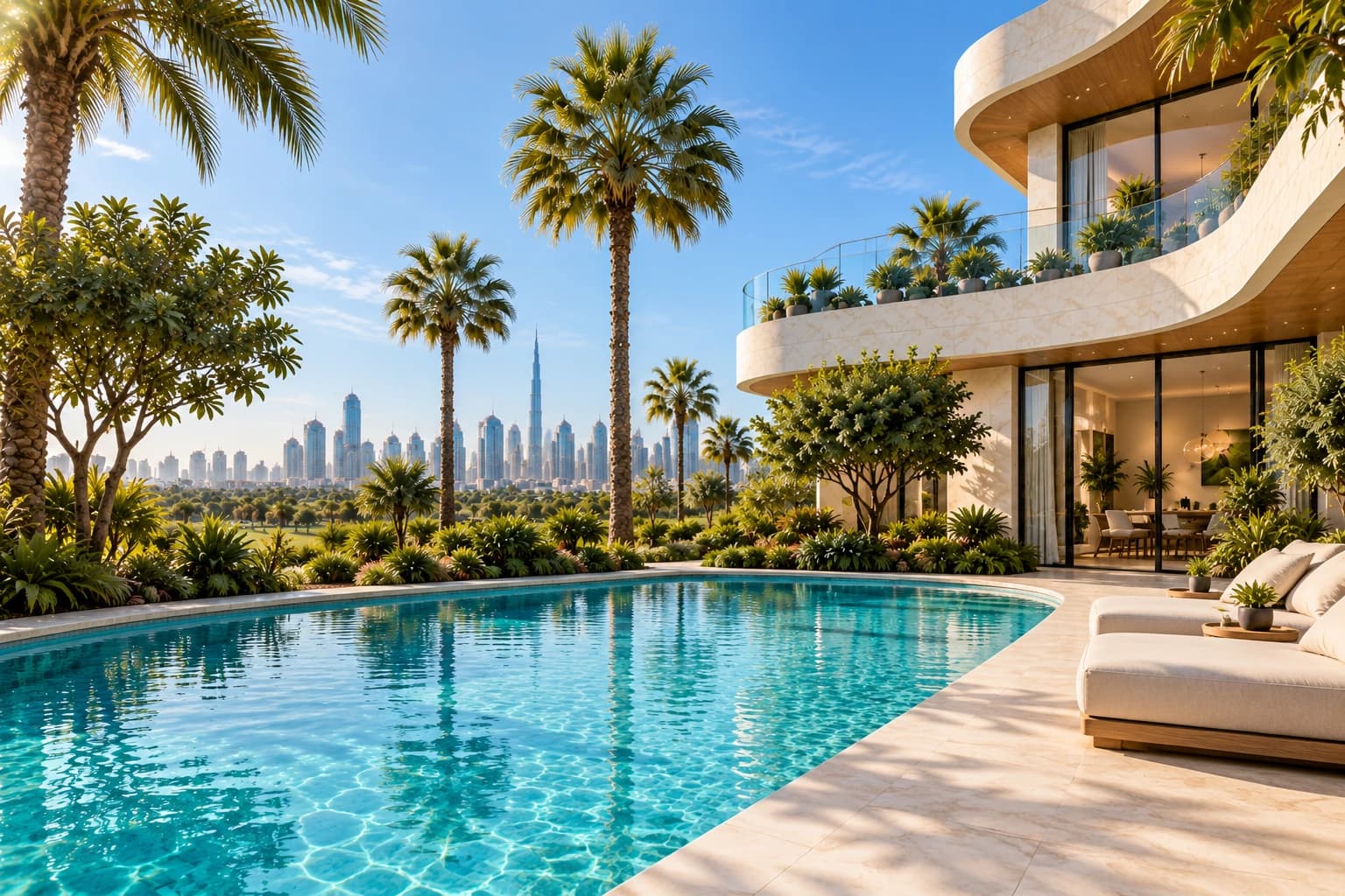 Pool and landscaped garden